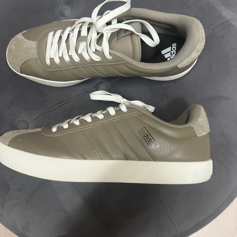 Adidas Beige Sneakers with White Accents